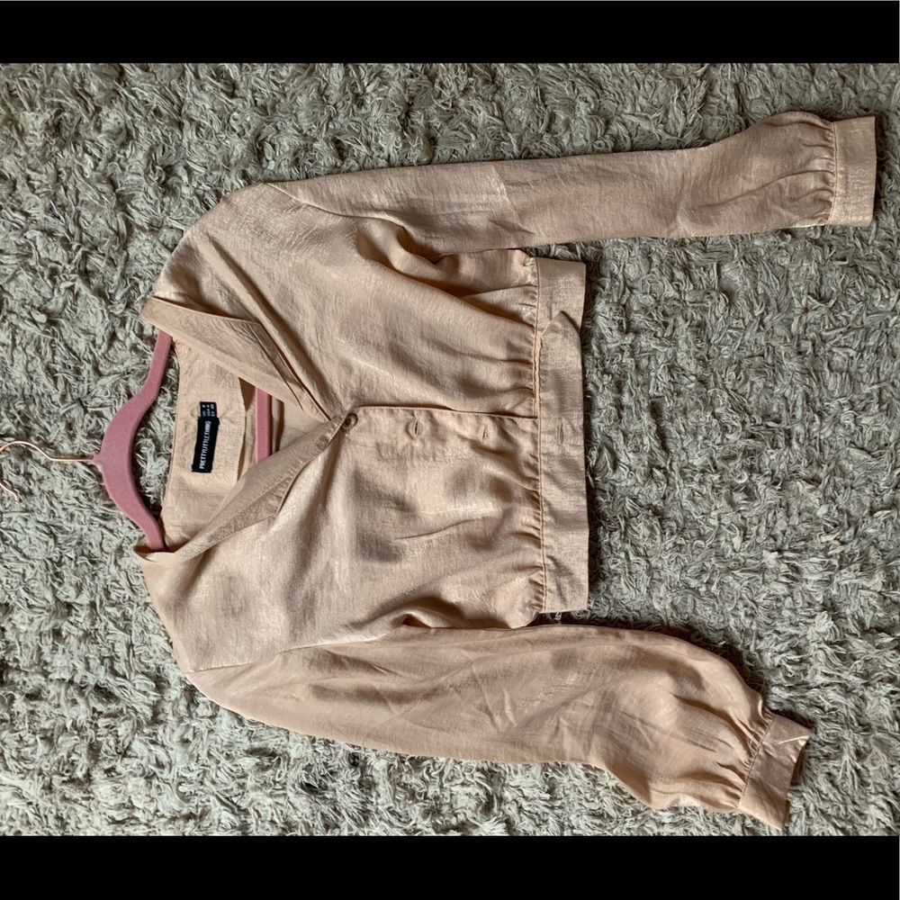 Pretty little thing cropped champagne top